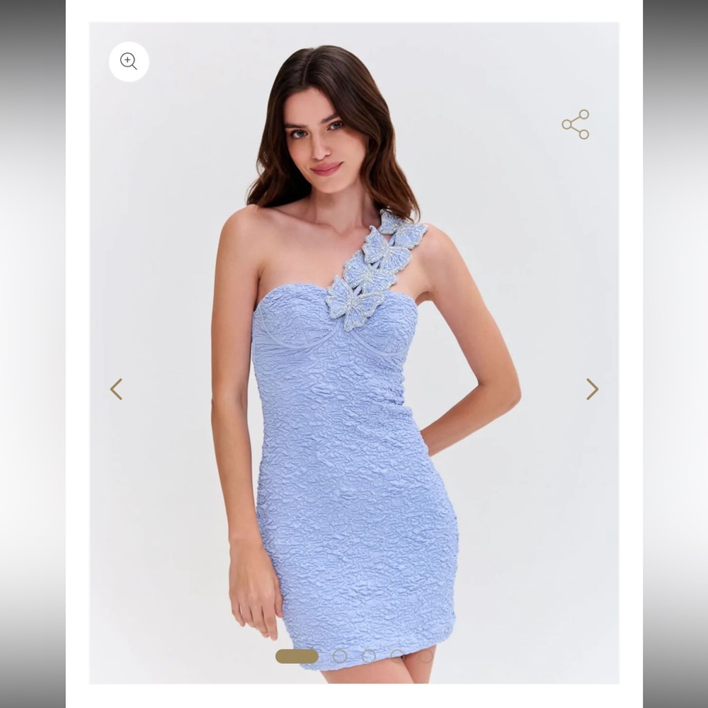 NWT PatBO Textured Butterfly blue Mini Dress